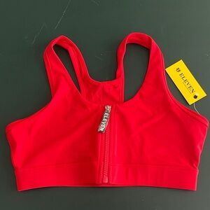 EleVen by Venus Williams Bold Red Zipper Sports Bra